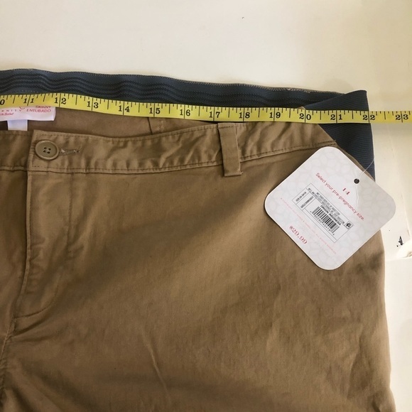 Ingrid Isabel Maternity Skinny Under Belly Cropped Stretch Khaki Pants Size 14 - Picture 9 of 12